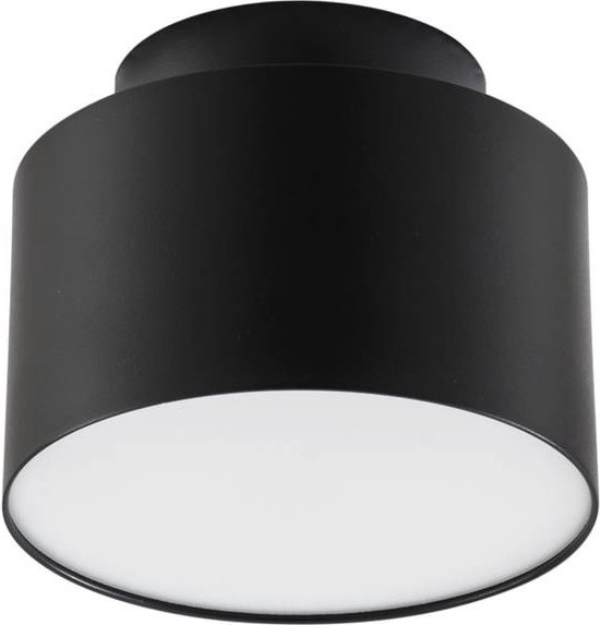 Lindby - Plafonnier LED - 1 lumière - Aluminium - H: 8,8 cm - noir - Source lumineuse incluse