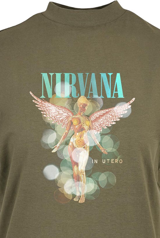 Nirvana In Utero Kapuzenpullover Frauen – Offizieller Band-Merch, Schwarz, Slim Fit, Mit Front- Und Rückendruck