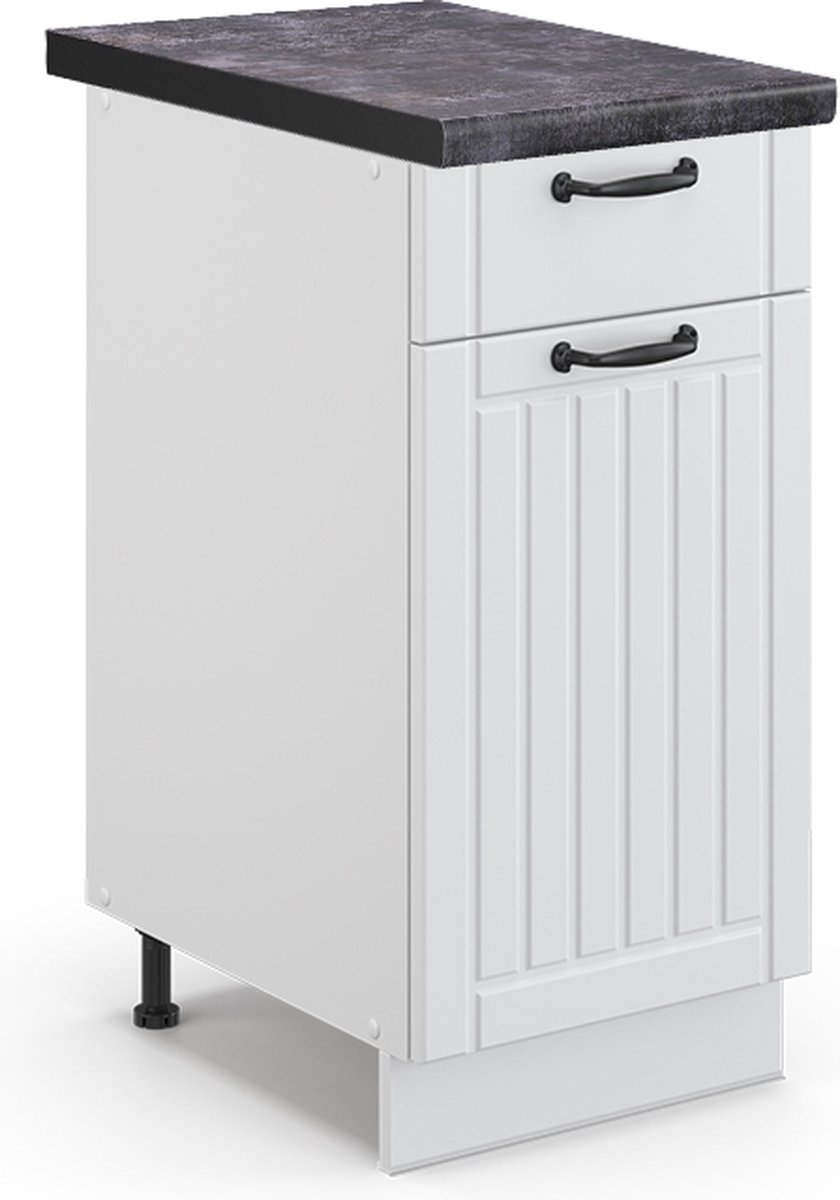 Vicco Fame-Line Keukenonderkast – 40 cm, WB Antraciet Wit Landhuis