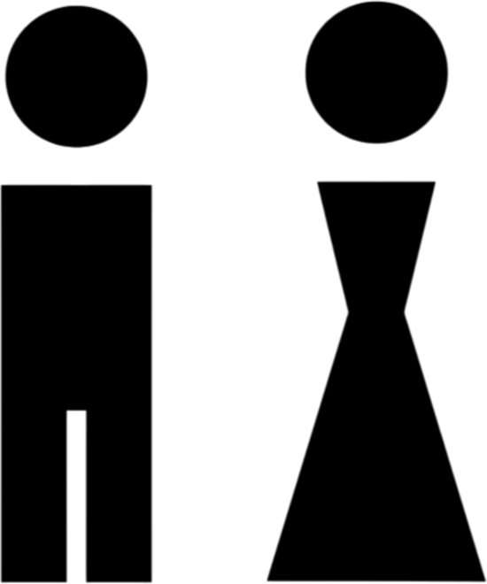 Toiletbord, Acryl mannen en vrouwen badkamer teken decor