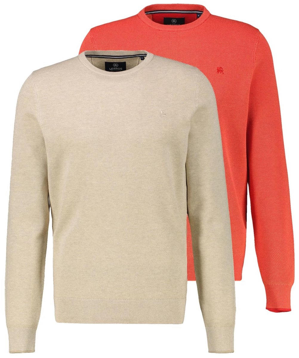 LERROS Heren trui 2 pack Basic