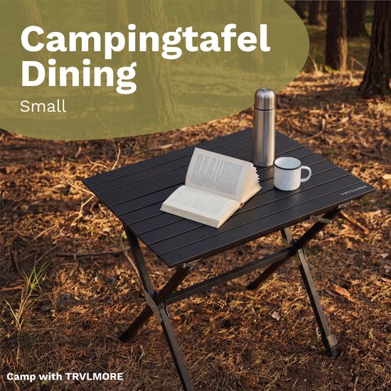 TRVLMORE Campingtafel - 80x58x71 cm - Lichtgewicht met Aluminium Frame - Vouwtafel Verstelbaar - Kampeertafel - Klaptafel - Zwart van Merkloos — afbeelding 2