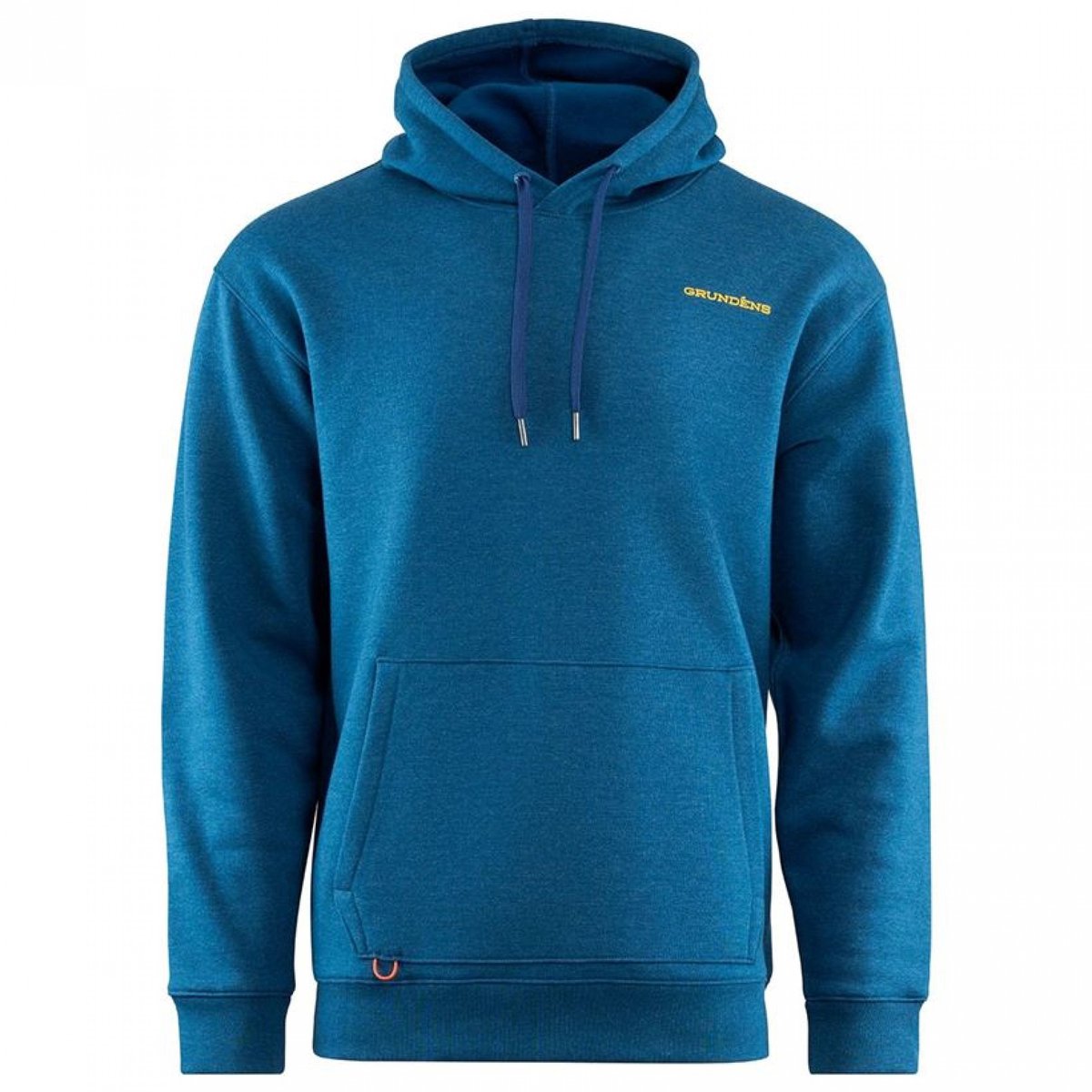 Grundens Displacement DWR Logo Anchor Hoodie Heather Medium Blauw