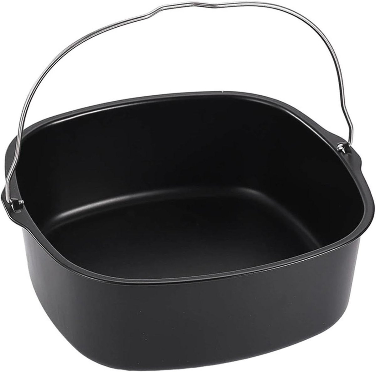 Ovenschotel bakvorm herbruikbaar vaatwasmachinebestendig - gebraden kip, friet, bakwaren - zwart - 21,6 x 18 x 17,5 cm