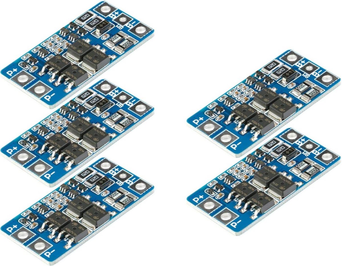 5 Stuks 2S 10A BMS Beschermingsmodule voor 7.4V 8.4V Li-ion Lithium 18650 Accu's