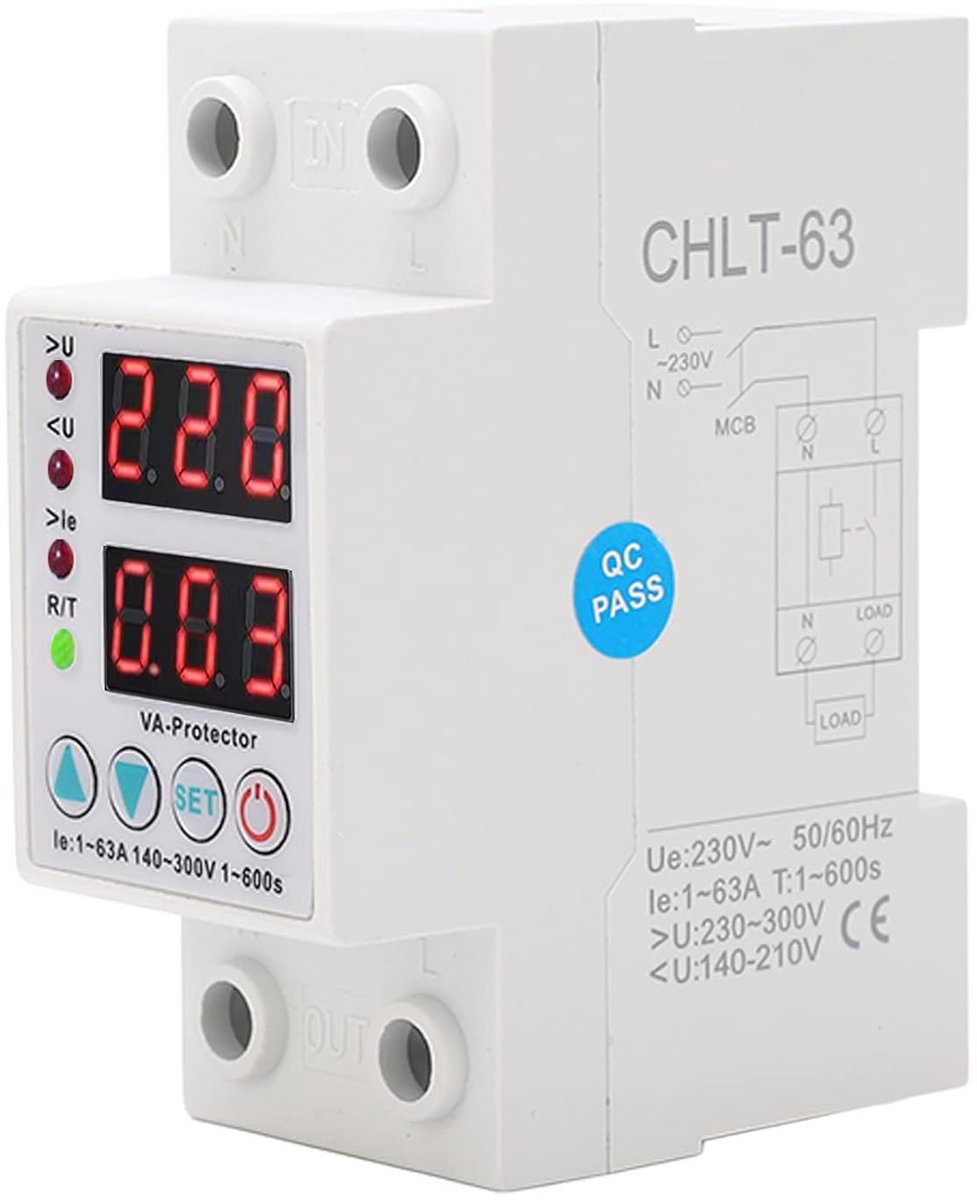 Hoofdschakelaar Overspanningsbeveiliging 63A 230V voor Huisinstallatie