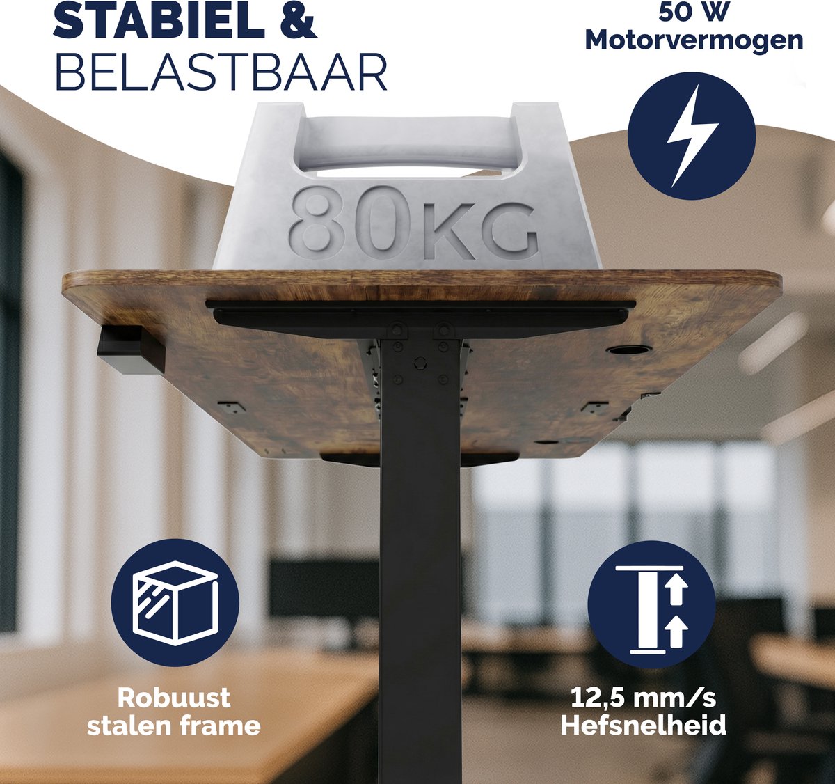 Casaria zit-sta bureau - elektrisch verstelbaar met USB thumbnail 5