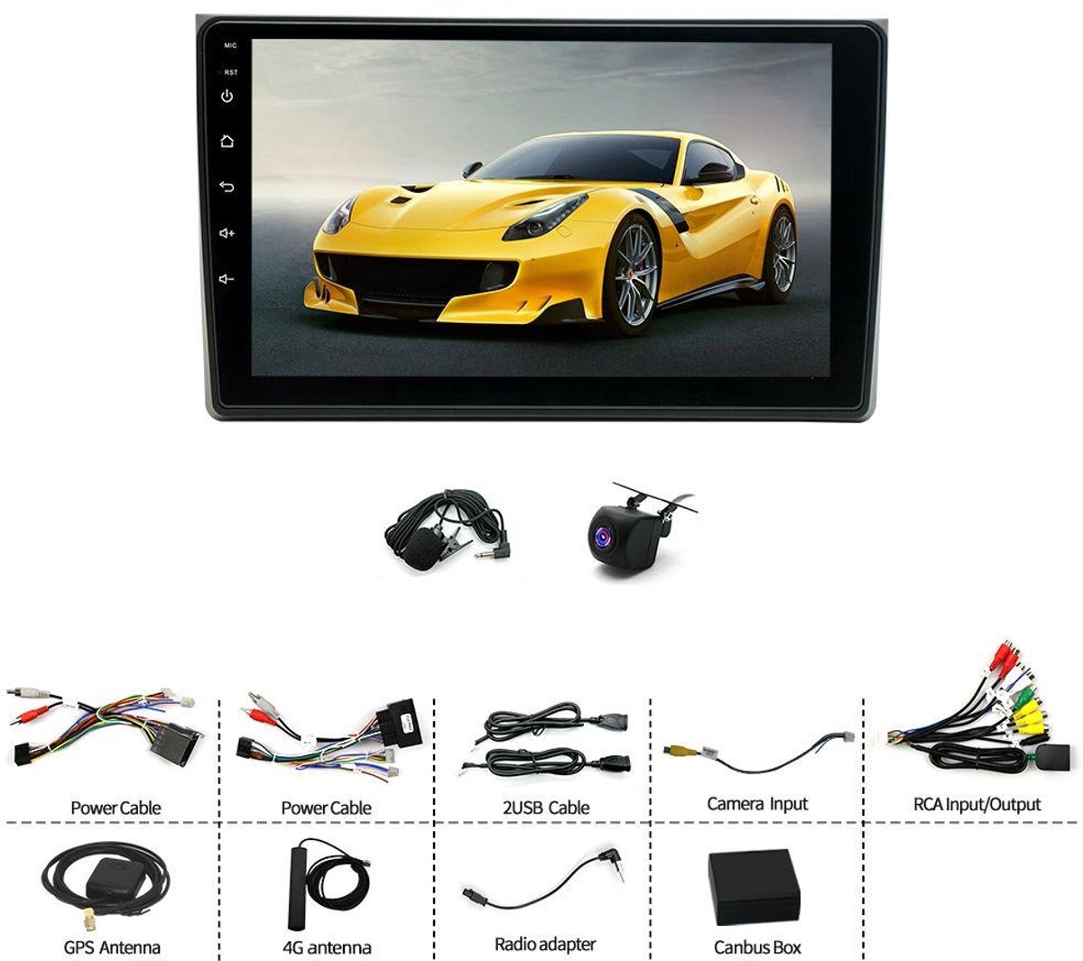 Autoradio Radio 9 inch Android 15 GPS Navigatie voor Audi A4 S4 RS4 2002-2008 DAB+ Autospeler 8 Core 6+128G 4G LTE met Carplay en Android Auto WiFi Bluetooth Spiegel Link