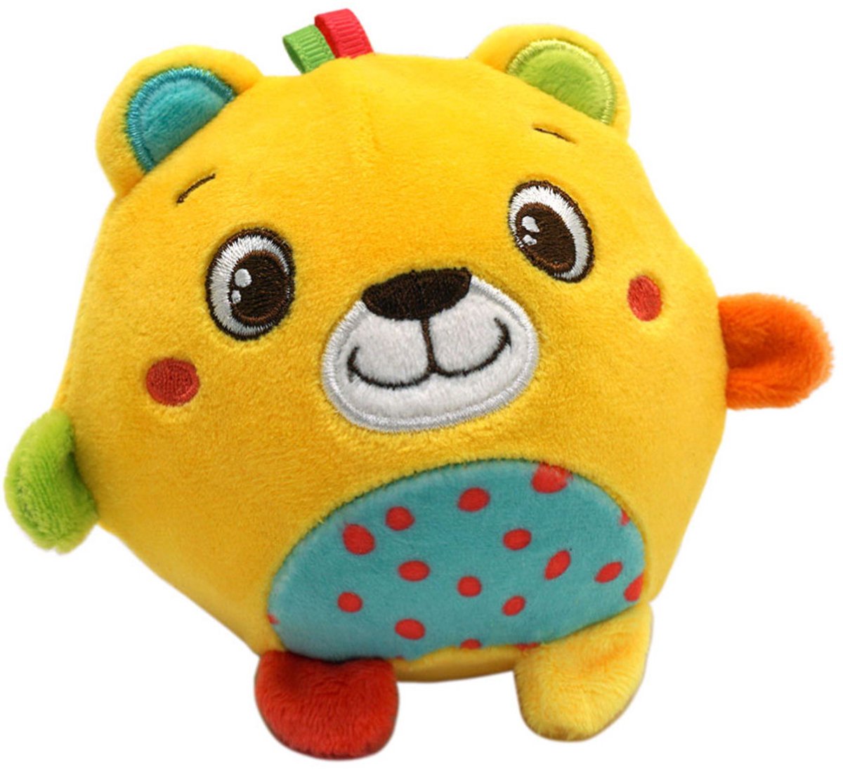 Dieren Sunny teddy knuffelbalfiguur, baby ratel Clementoni