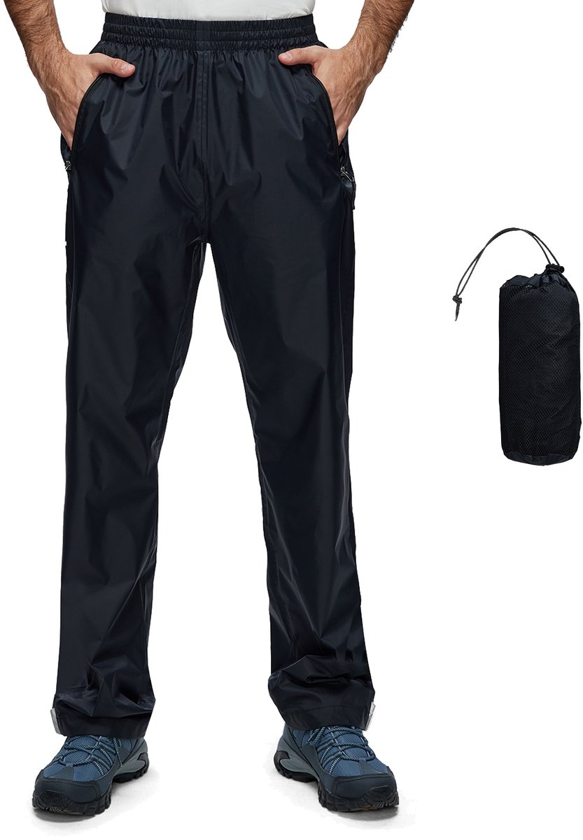 BUBW® Regenbroek Dames & Heren - Unisex - 100% Waterdicht (5.000mm) - Ademend (5.000gsm) en Winddicht - Regenbroek met Rits - Inclusief opbergtas - Maat M