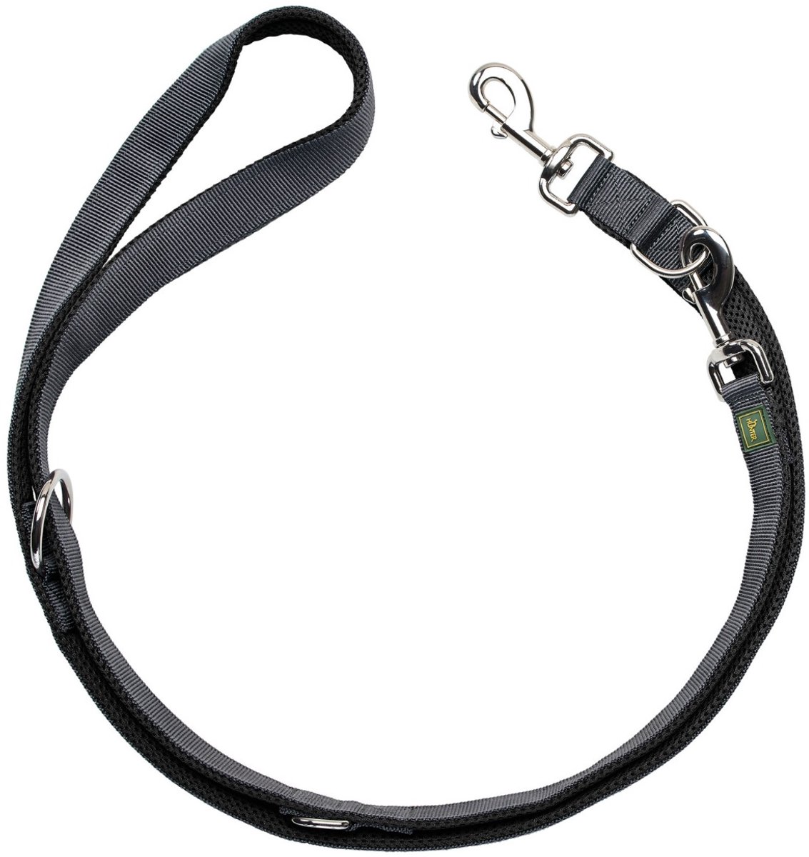 Hunter Looplijn Maldon Up Zwart&Grijs - Hondenriem - 200x2.5 cm