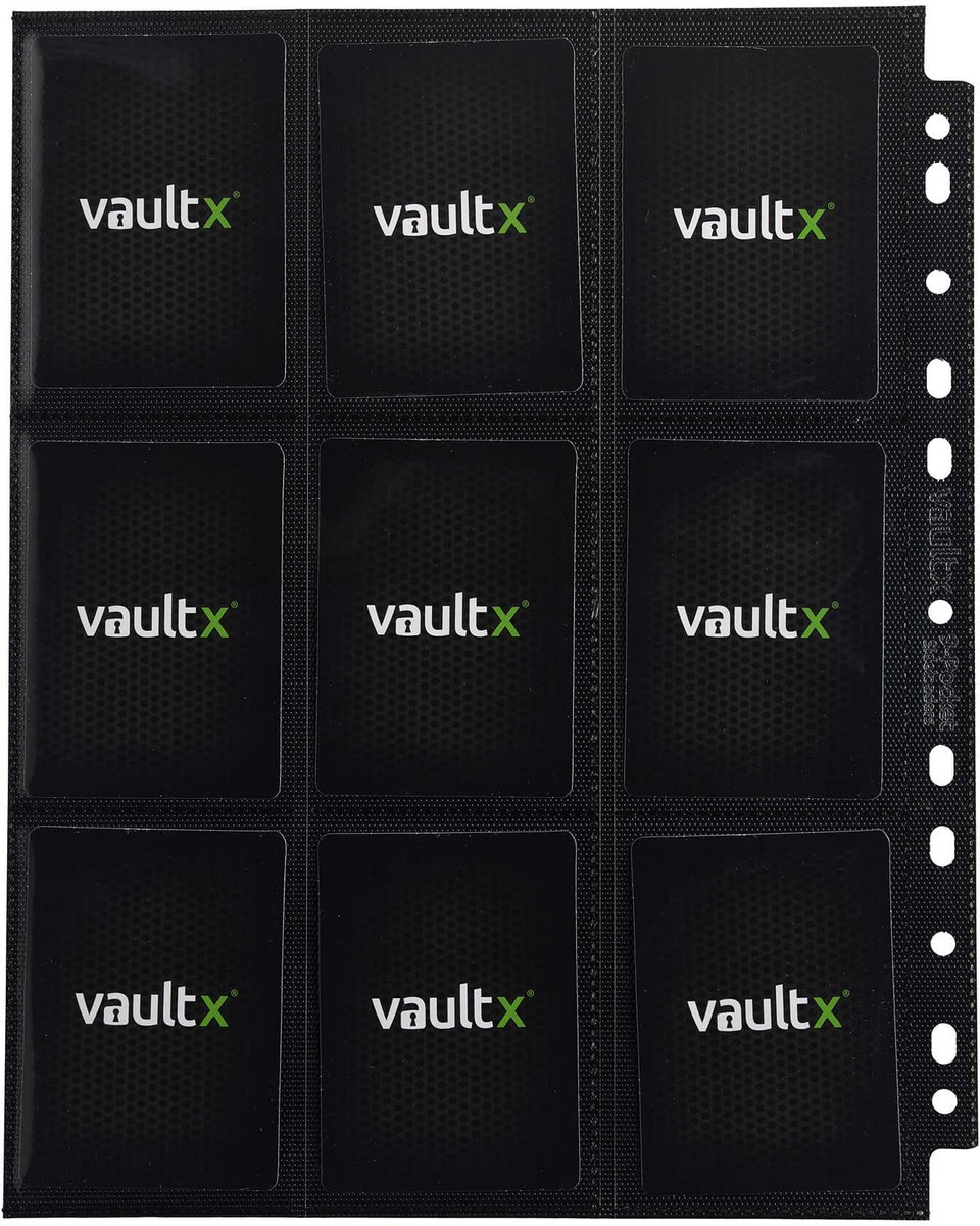 Vault X 9-Pocket Sideloaders voor 3-Ringsmap voor Verzamelspeelkaarten, Sportkaarten, TCG - Zwart/50 Stuks