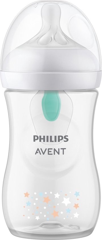 Philips Avent babyfles 260ml met sterretjes decoratie.