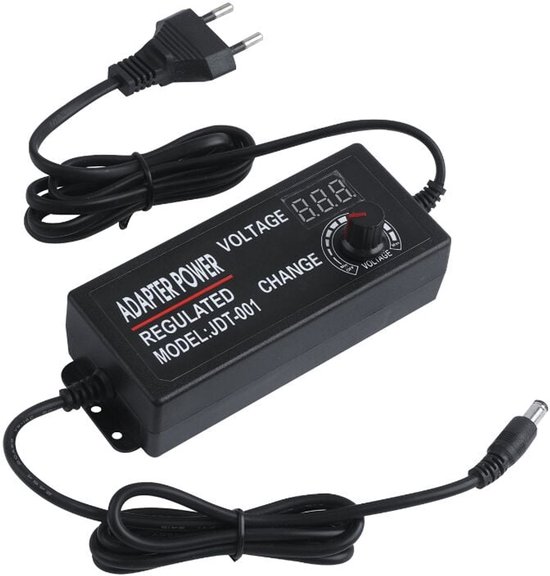 Transformateur d'éclairage réglable DC 3-24V 3A 15-72W / Adaptateur d'alimentation commutée avec affichage — Pilote LED 3A pour bandes LED (Entrée : AC 100-240V)