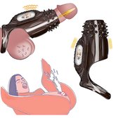 Vibrerende Penishoes & Cockring – Herbruikbare, Zachte Penishoes & Duo-vibrator – Voor Uitstel van Ejaculatie & Een Krachtigere Erectie – Siliconen Penispomp-opzetstukken voor Vergroting & Omtrek – Seksspeeltjes voor Volwassenen, Koppels & Mannen
