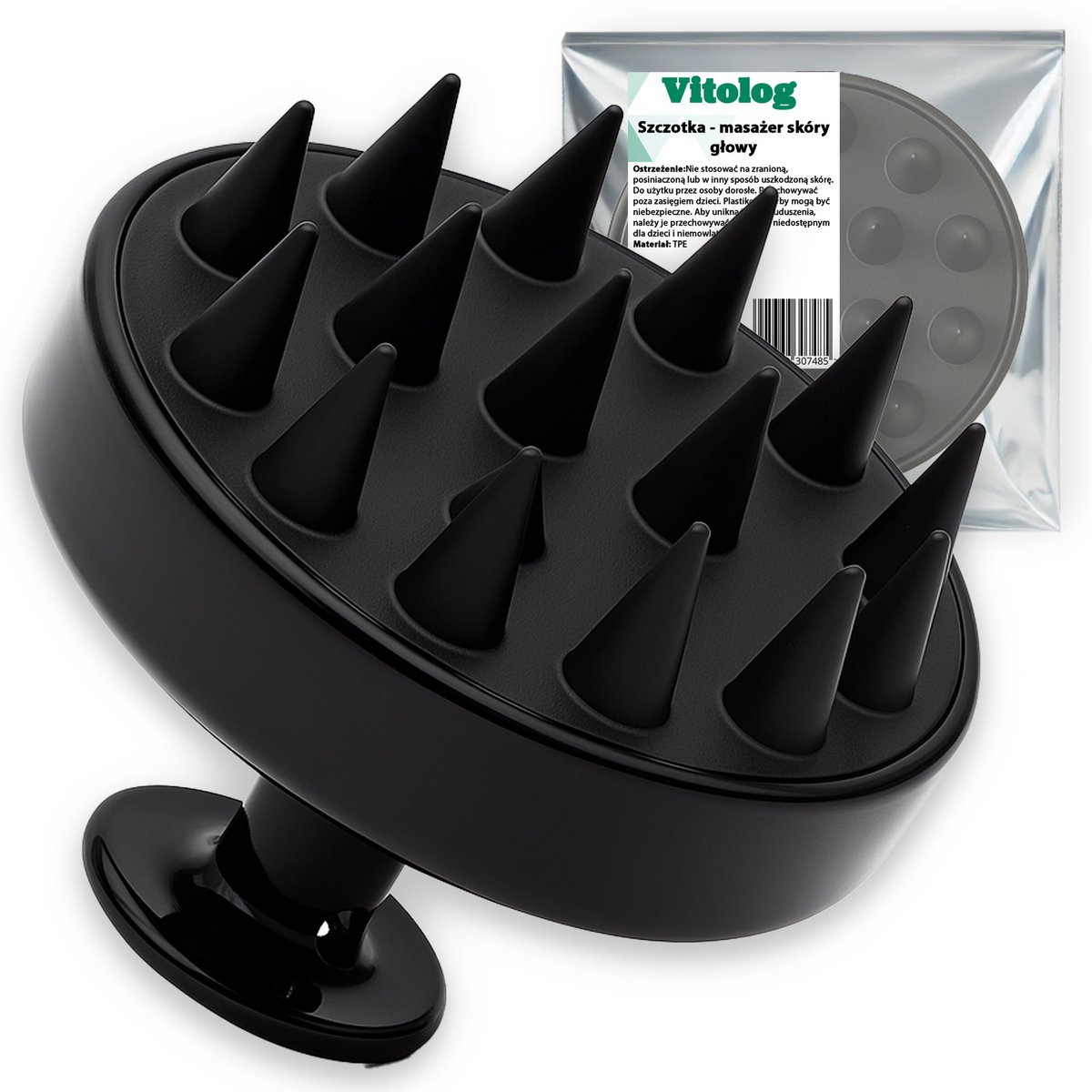 Vitolog Serie - Hoofdmassageborstel - Ergonomisch - Siliconen - Microcirculatie