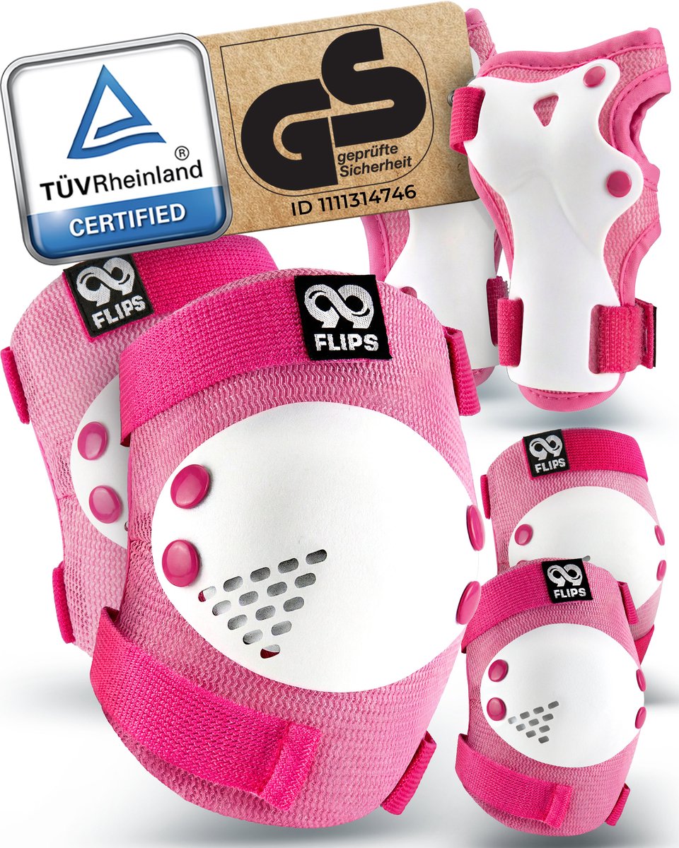 Skate Kniebeschermer Set Bescherming Kinderen Knee en Elbow Bescherming Skaten Protection Beschermset Roze