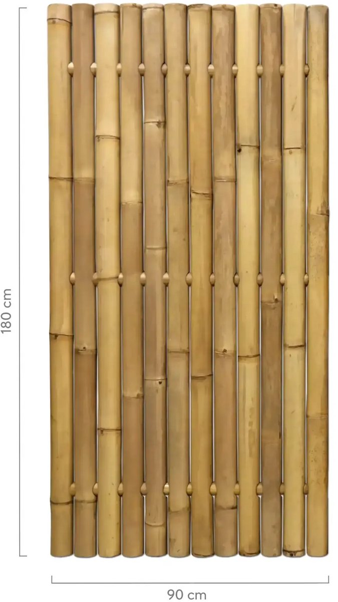 Masters of Bamboo® Bamboe Schutting Giant - 90 x 180 cm - Naturel - Tuinscherm / Bamboe scherm