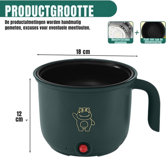 RONN® Hotpot Electrisch - Hotpot - Groen - ‎20cm x 18cm x 14cm; 620 g — afbeelding 2