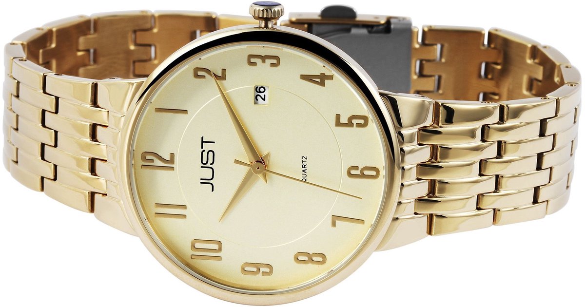 JUST Herenhorloge van roestvrij staal Anselm JUST herenhorloge, roestvrijstalen kast, roestvrijstalen band