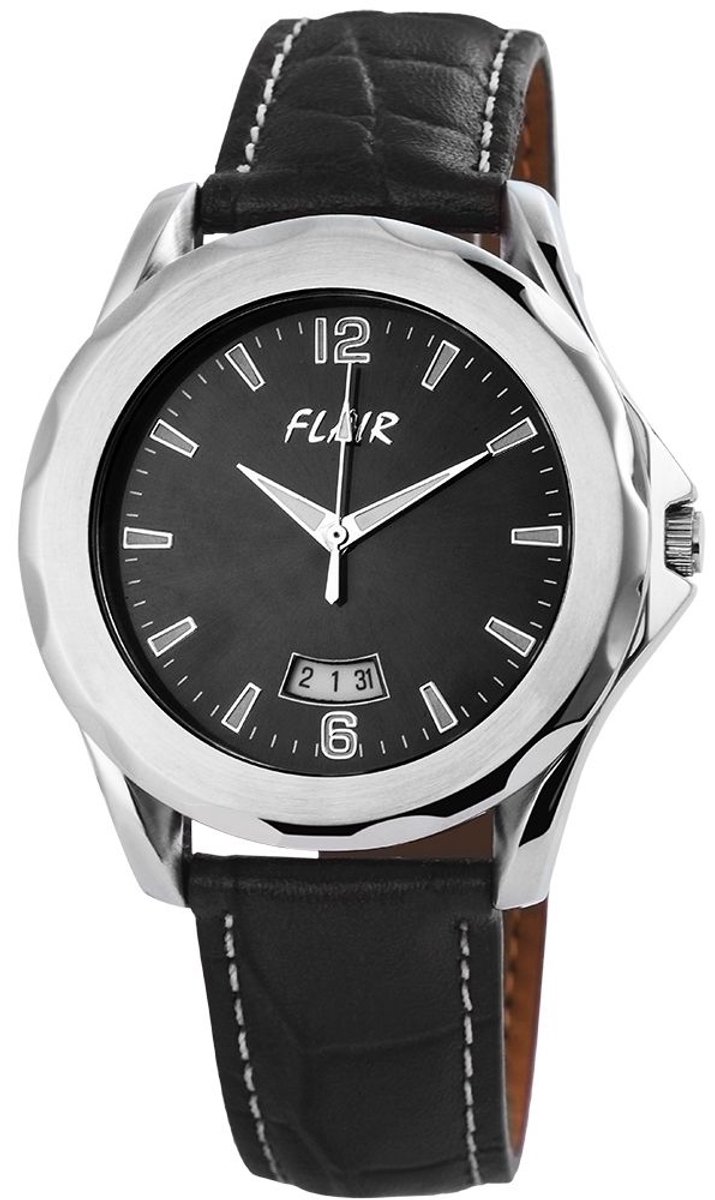 FLAIR Herenhorloge van echt leer 200721000003 Flair herenhorloge met echte leren band