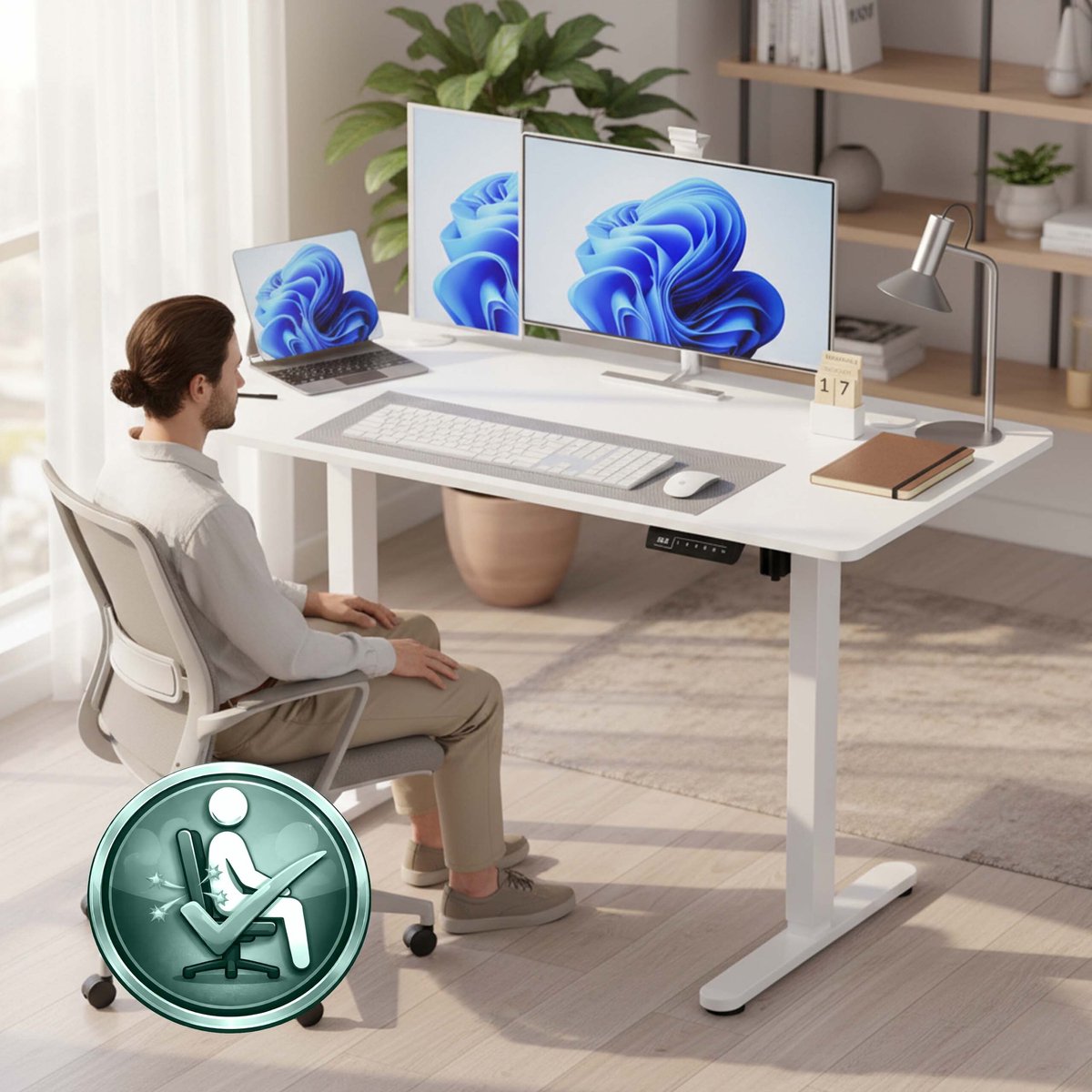 Zit Zit sta bureau 120x60cm, elektrisch hoogte verstelbaar thumbnail 7