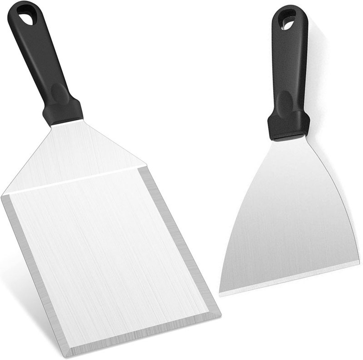 BBQ-spatel, grillspatel, teppanyaki-spatel, kookspatelset, 2-delige set