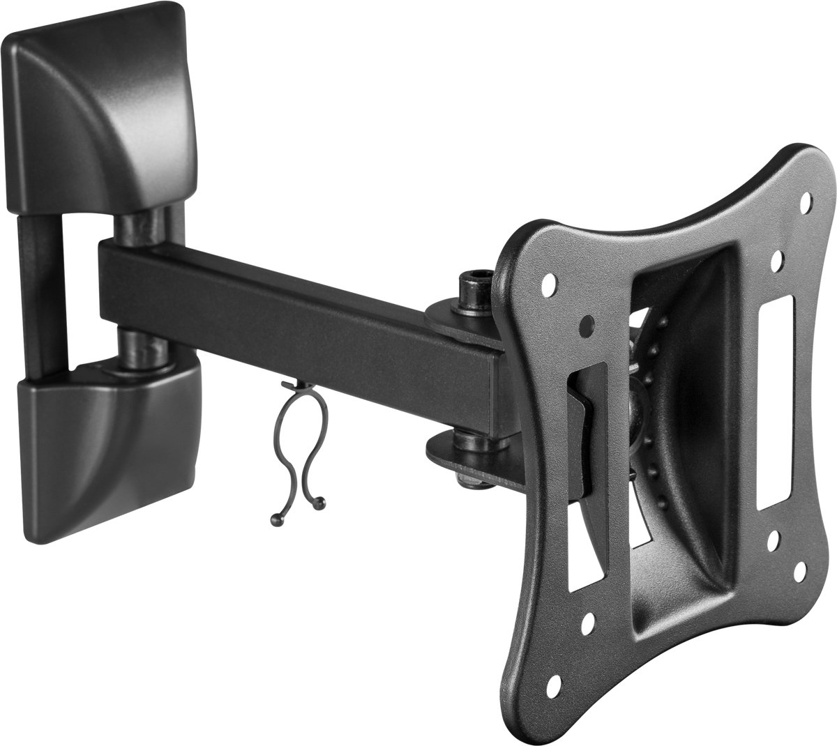 Cabletech Universele verstelbare Televisie Muurbeugel Voor Led Lcd Tv Van 13'' Tot 27'' Inch - Draaibaar en Kantelbaar - Max belastbaar gewicht 15 Kg - Perfect voor in de slaapkamer met een kleine TV
