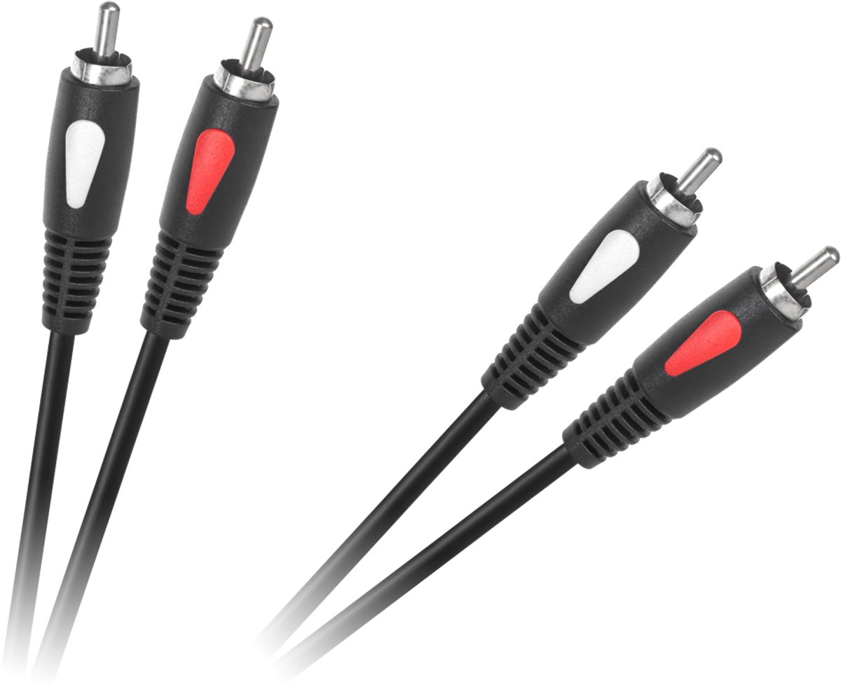 Cabletech Aux Kabel - Eco-Line - 2x RCA (m) naar 2x RCA (m) - 1.8 meter - Zwart