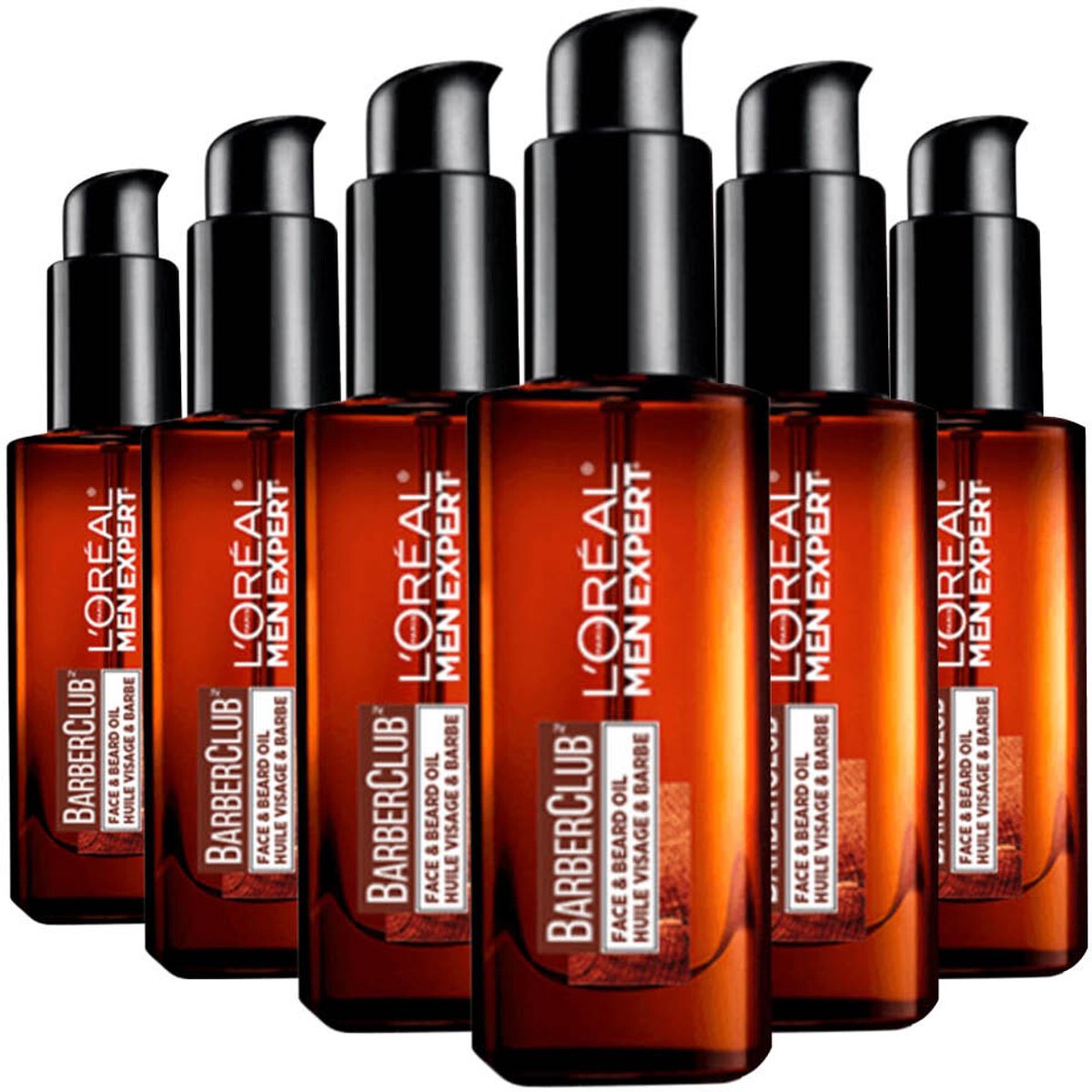 L'Oréal Paris Men Expert BarberClub Baardolie - Voor Lange Baard en Huid - 6 x 30 ml - Multiverpakking