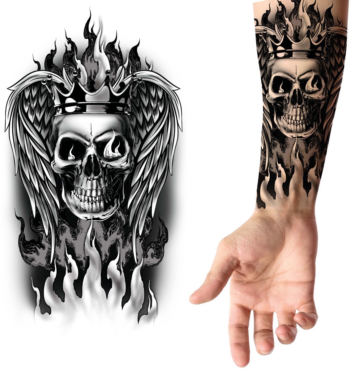 plaktattoo angel skull 14x30cm