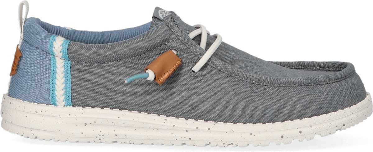 HEYDUDE - Wally Craft Linen Heren Instappers Monument Grey/Faded Denim - Maat 46
