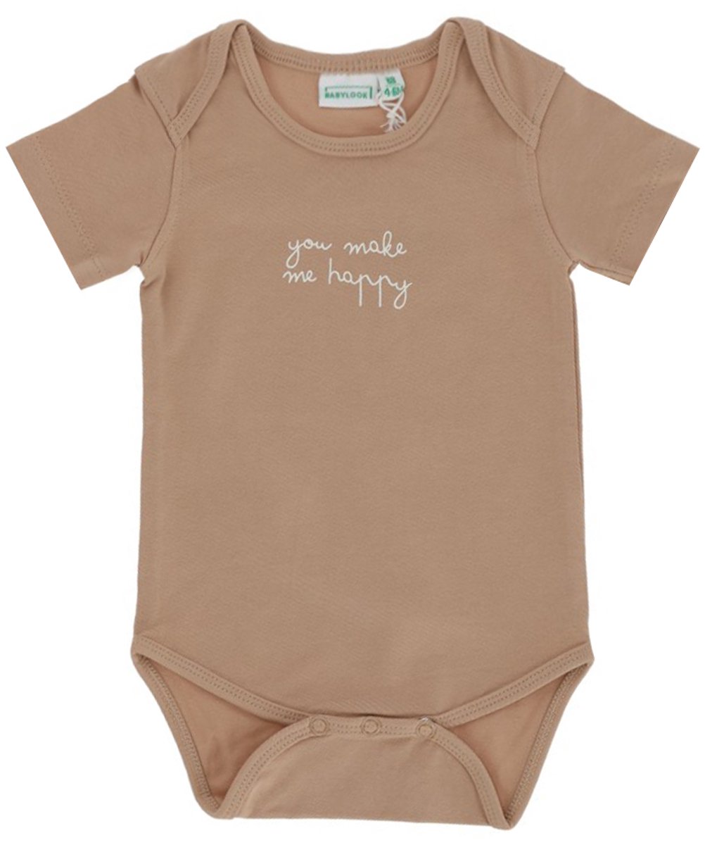 Babylook Romper Korte Mouw - Maat 50 - Warm Taupe