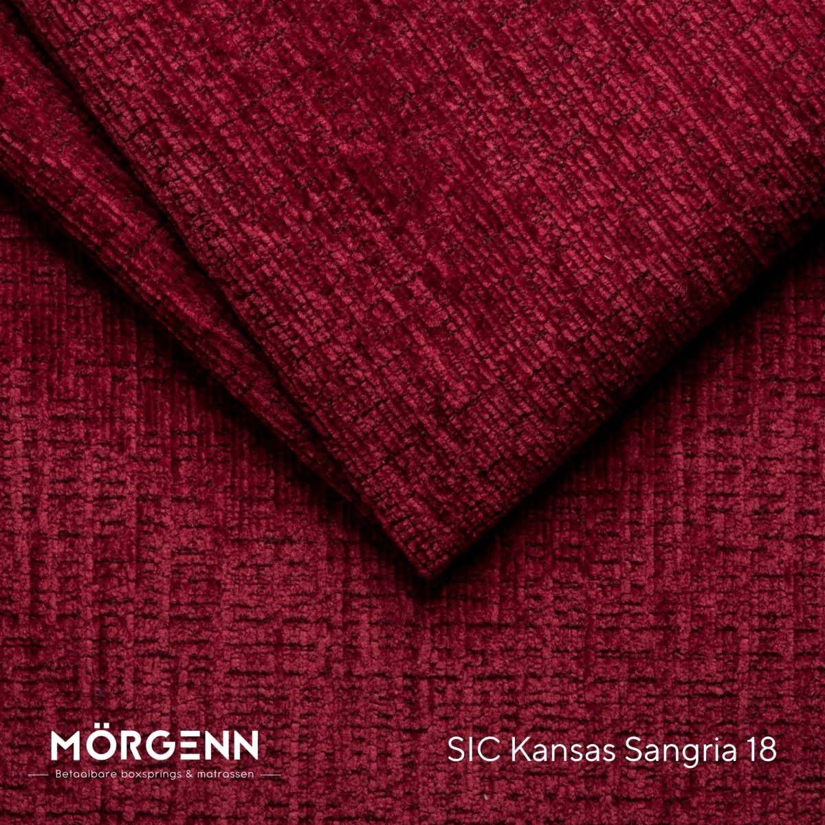 Mörgenn SIC Kansas Stofstaal - Chenille Stof voor Boxspring en Bed - Sangria 18
