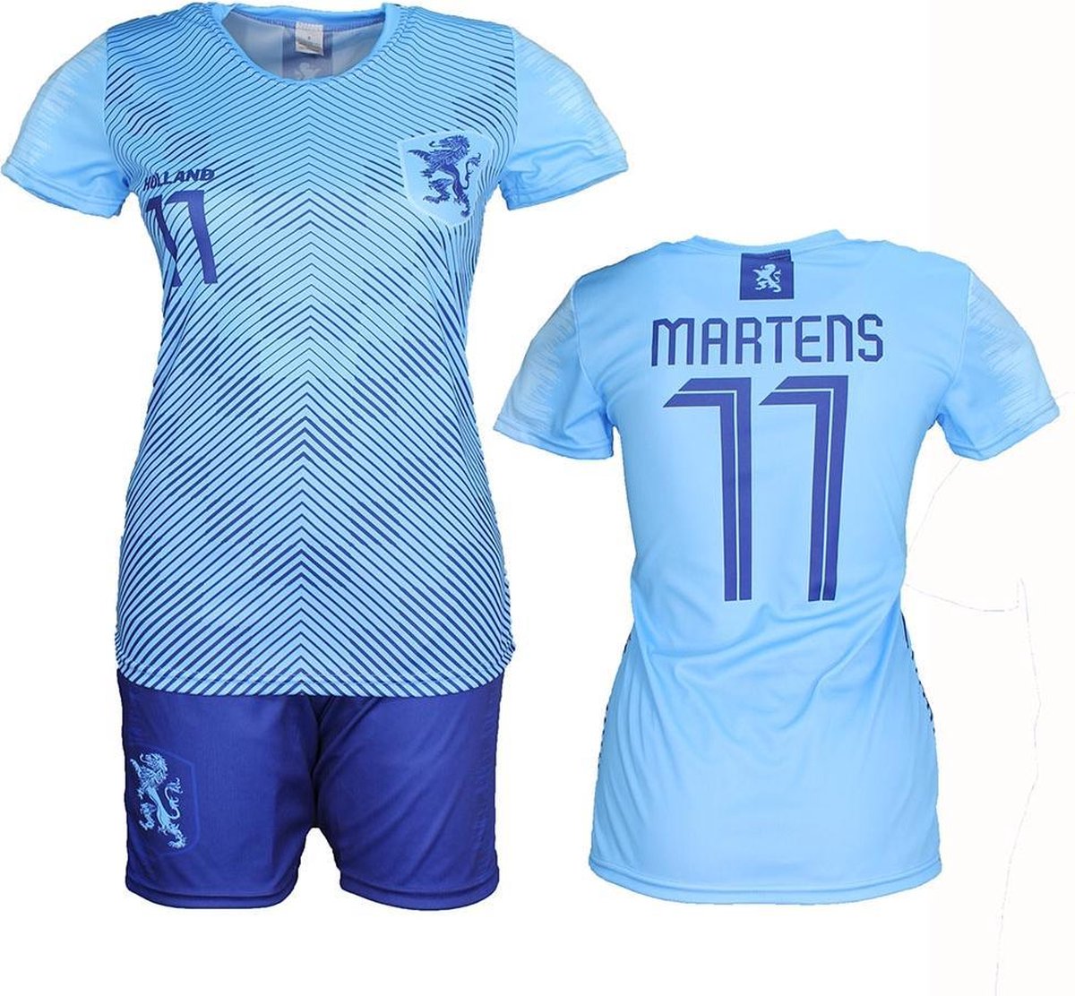 Nederlands Elftal Replica Lieke Martens Voetbal T-Shirt + Broek Set Uit  Tenue Blauw,... | bol.com