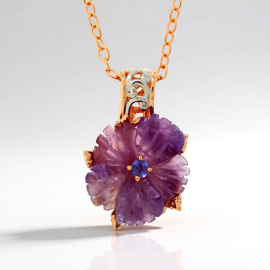 Geraffineerde Zambiaanse Amethist 925 zilveren ketting, 1.488ct