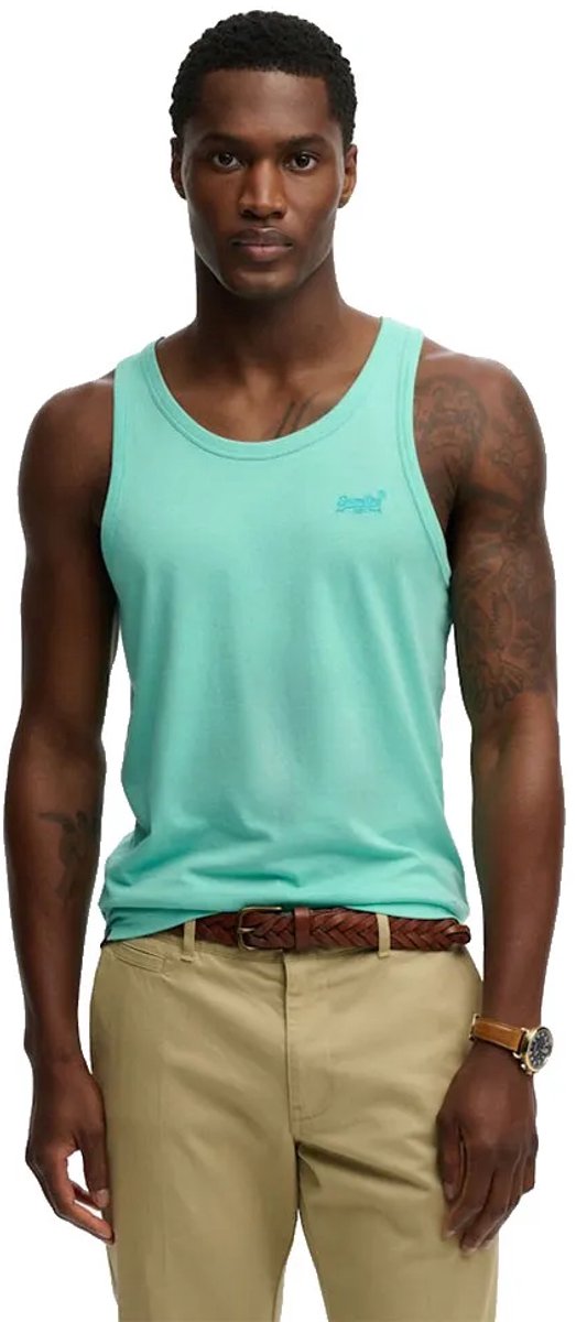 Superdry Essential Logo Unbrushed Mouwloos T-shirt M Man Mint