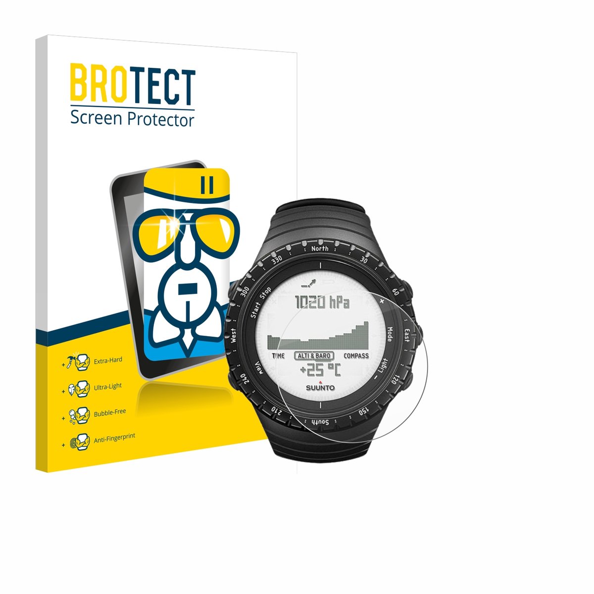 Screenprotector voor Suunto Core Regular Black Beschermglas transparant