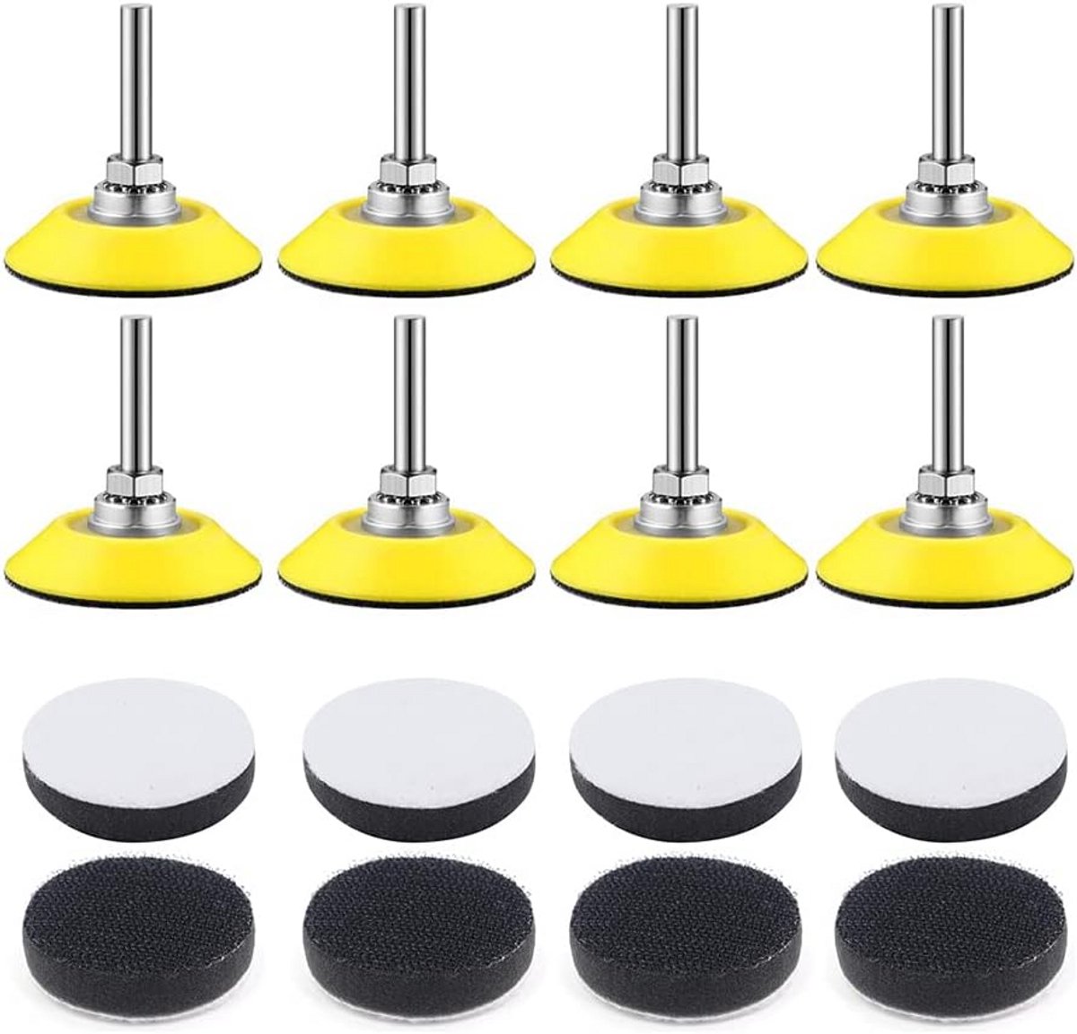 Set van 8 Polijstschijven en Bufferpads met 1/4 Inch Adapter voor Elektrisch Gereedschap