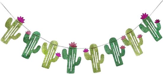 Cactussen Vlaggenlijn voor Mexicaans Feest - Decoratie voor Carnaval, Verjaardag en Bruiloftviering