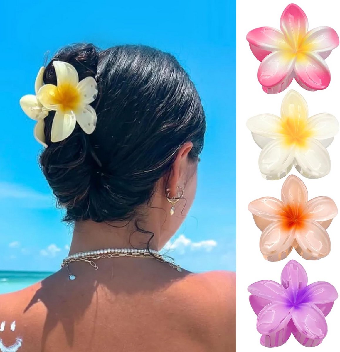 Haarspelden met bloemen voor dames in 4 kleuren