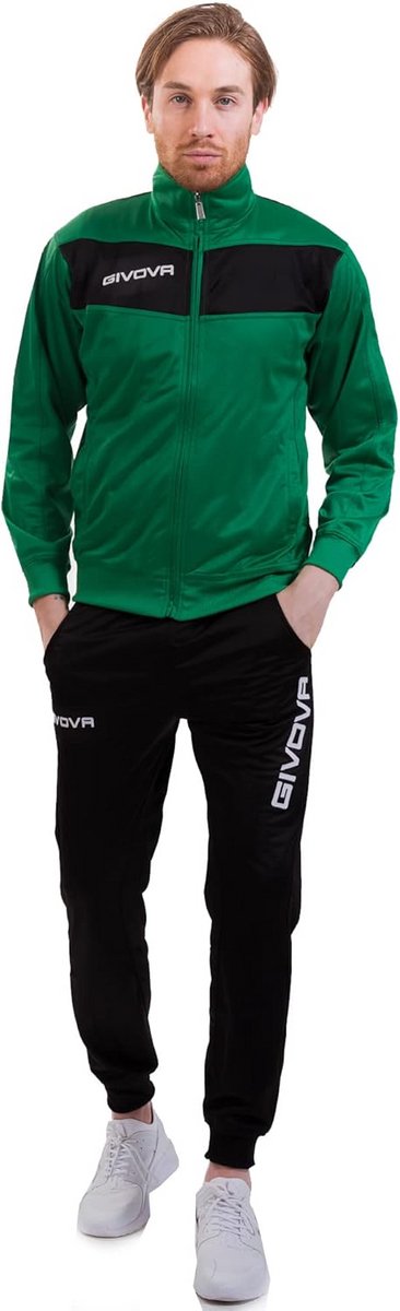 Sportpak voor Heren - Trainingspak Groen Zwart - Ademend en Comfortabel