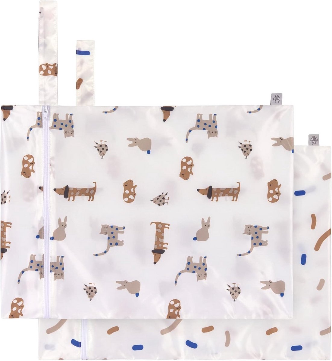 Herbruikbare Natte Tas voor Baby en Kind - 2 Stuks - Waterafstotend - Voor Zwemspullen en Natte Kleding - 29x40 cm - BPA-vrij - Wasbaar