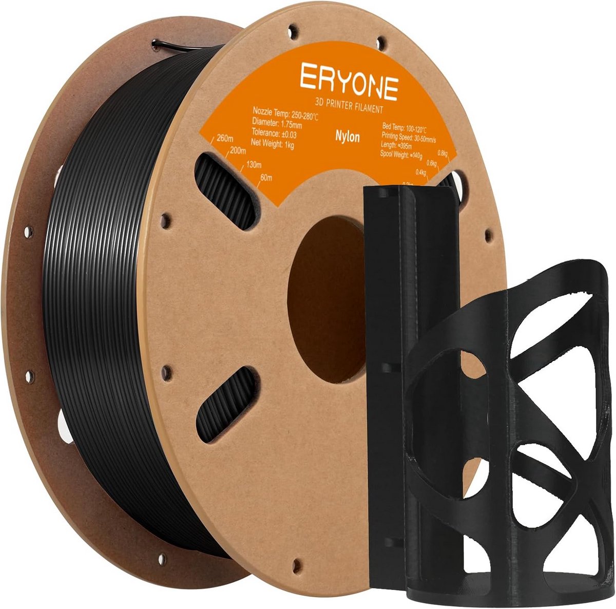 Nylon PA6 1.75mm 3D Printer Filament Zwart 1kg - Duurzaam Polyamide