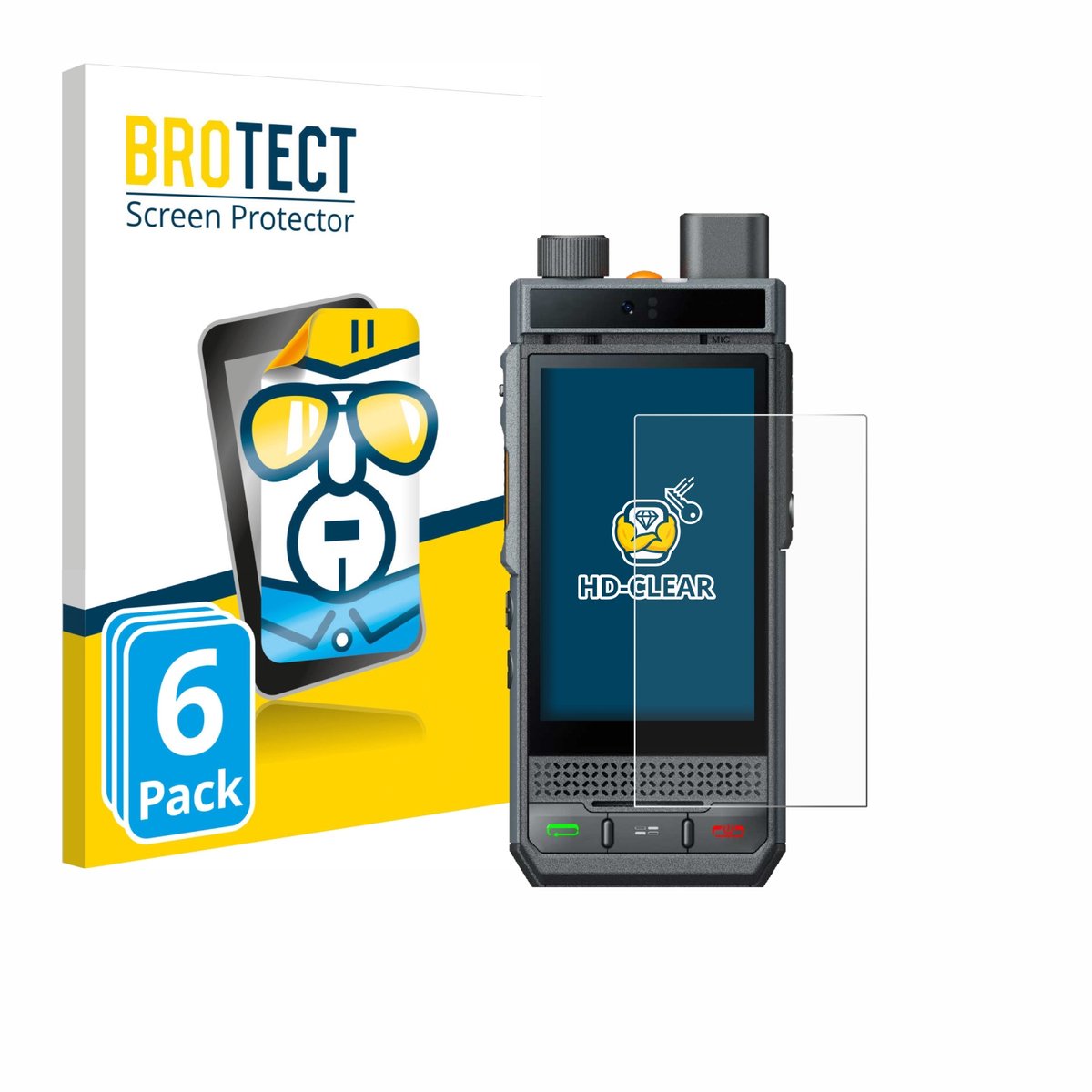 BROTECT - Screenprotector voor Hytera P60 - Folie Beschermfolie transparant 6 Stuks