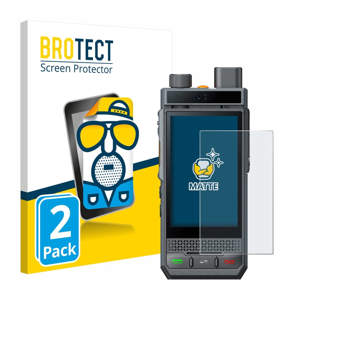 BROTECT - Screenprotector voor Hytera P60 - Folie Beschermfolie matte 2 Stuks
