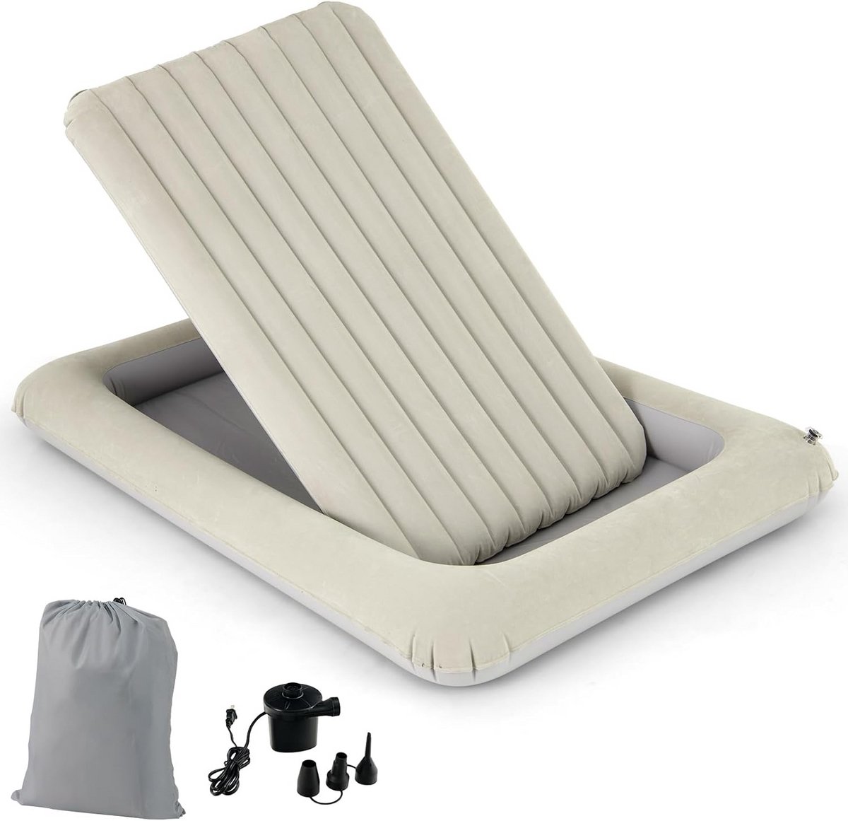 Opblaasbaar Kinderreisbed met Elektrische Pomp en Matras voor Peuters