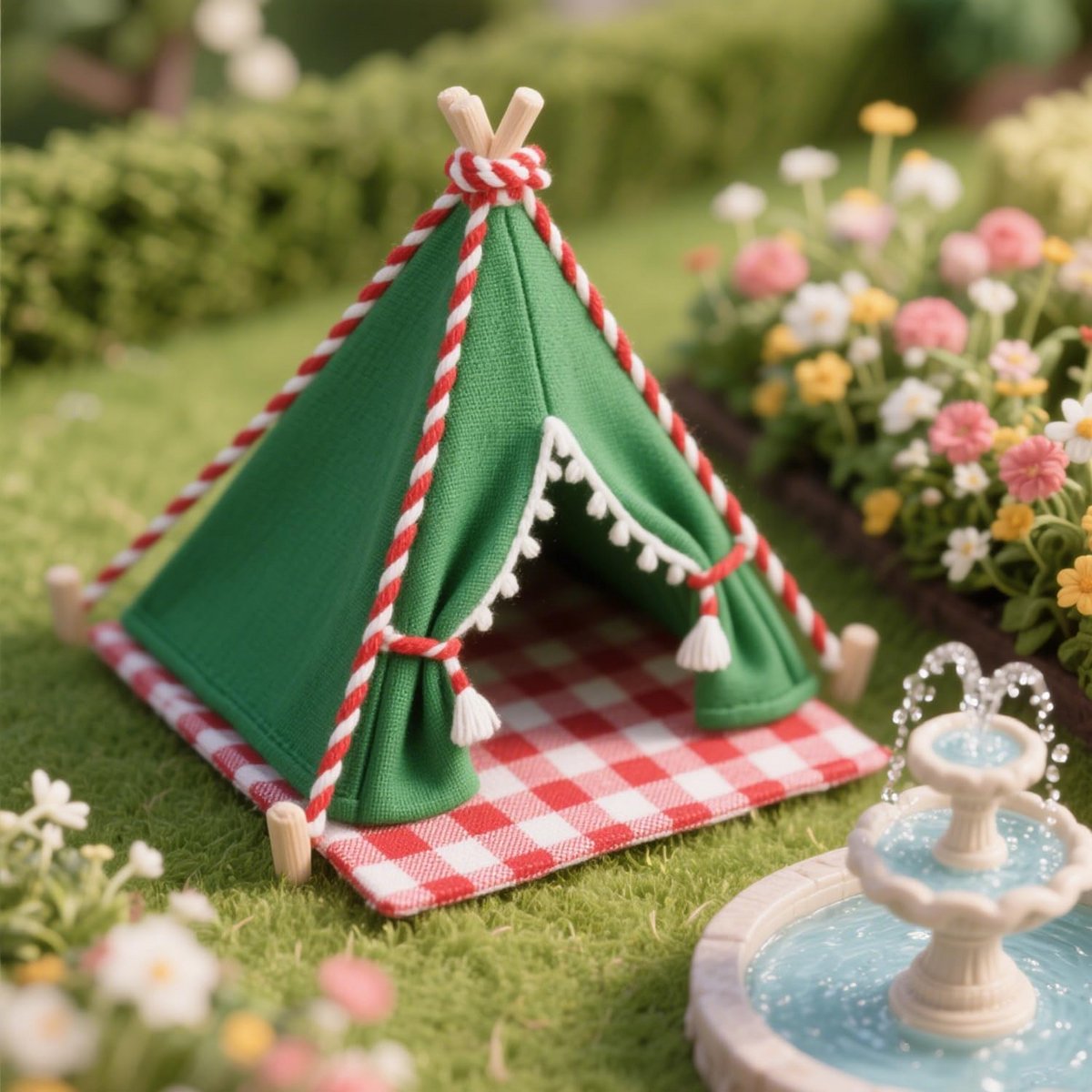 Miniatuur Kant en Klamboe voor Poppenhuis of Tuinaccessoires