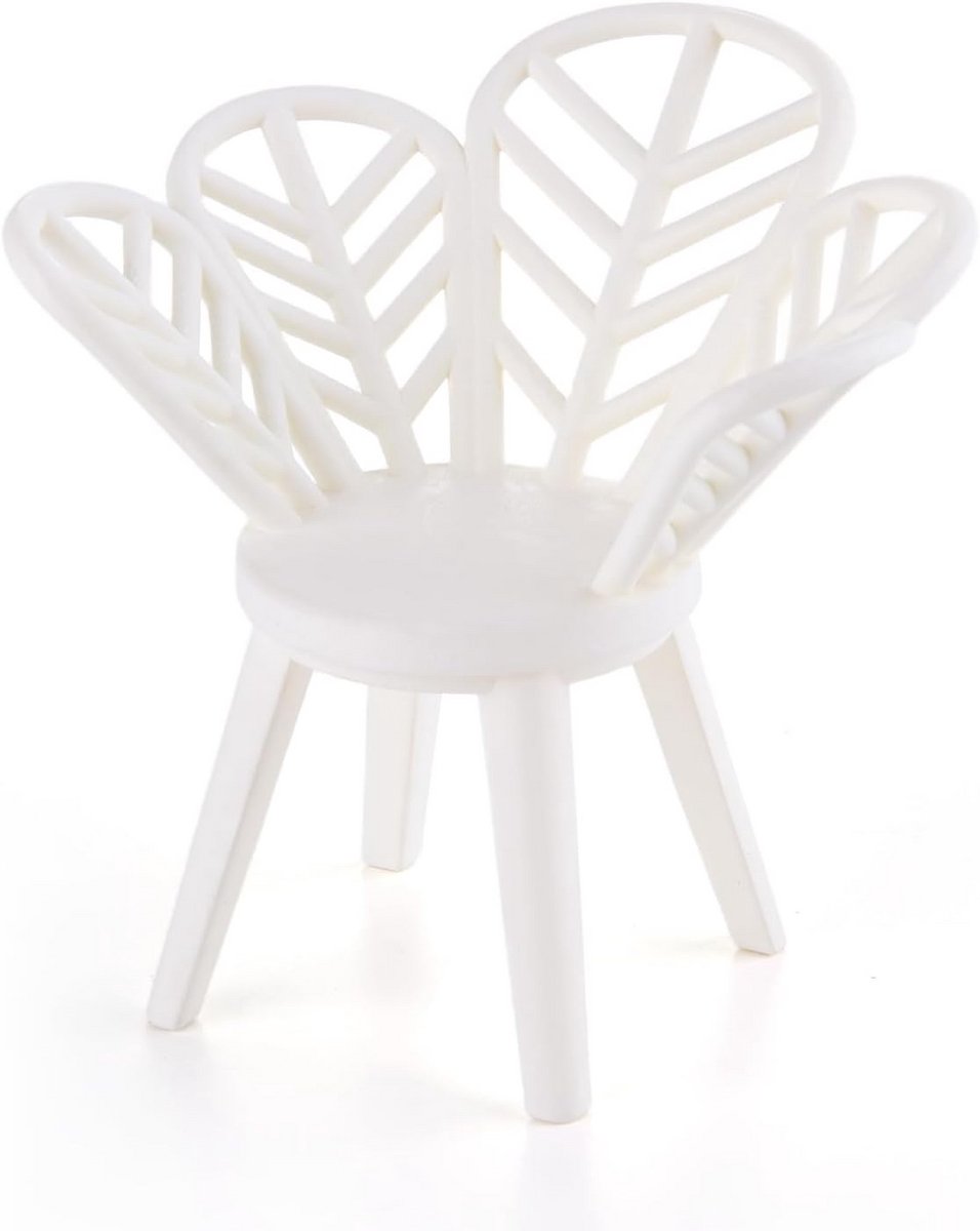 Miniatuur Bloemvorm Stoel 1:12, 3D-geprint Hars Poppenhuis Meubel voor Eetkamer en Tuin