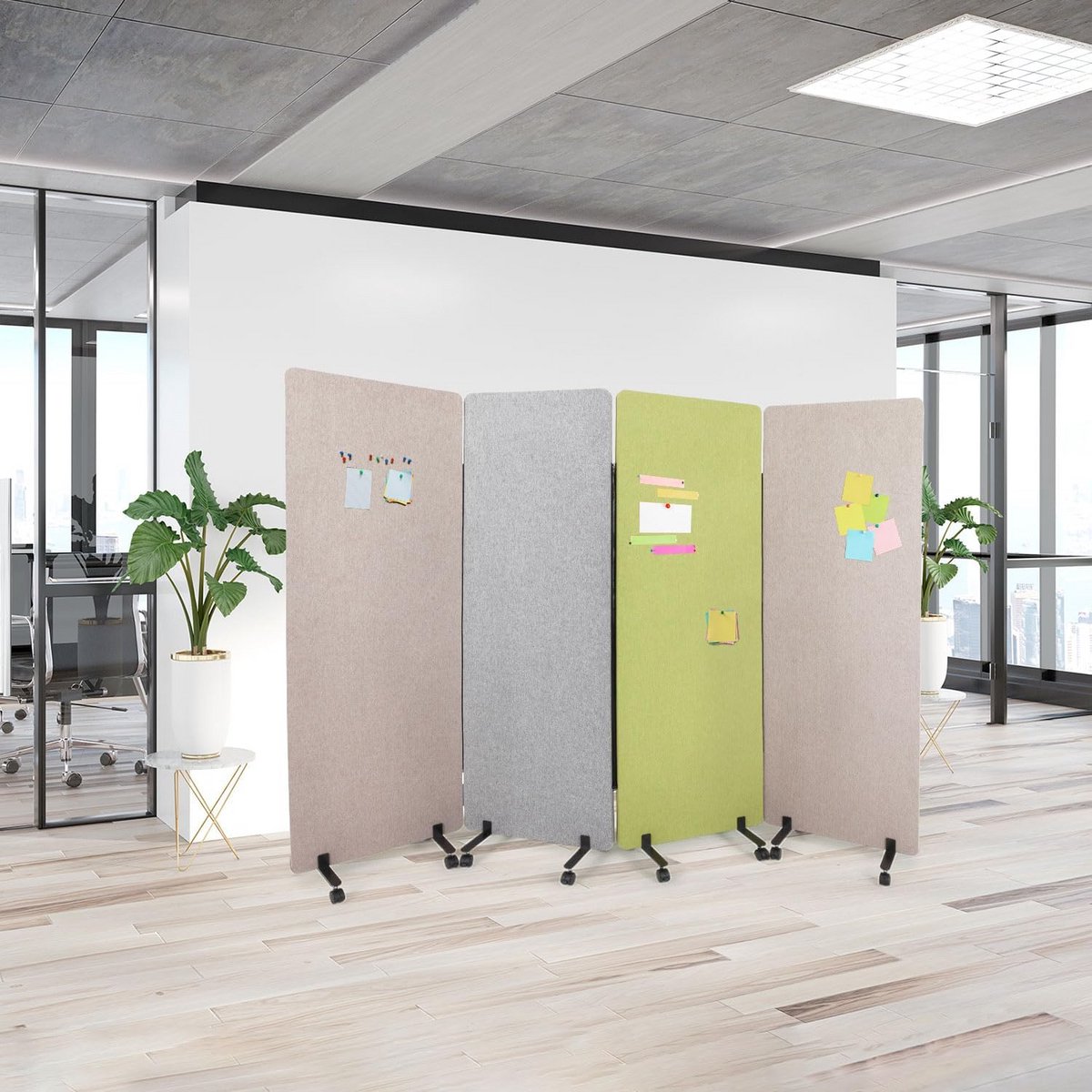 Mobiele Akoestische Scheidingswand voor Kantoor Opzetstuk 177 x 60 cm Taupe